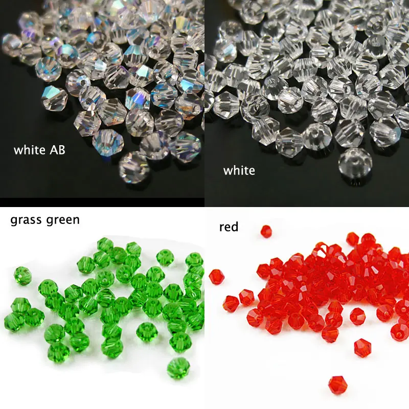 Бусины биконусные с ромбовидным кристаллом 3 8 мм 1 упаковка|beads loose|beads for diyglass beads |