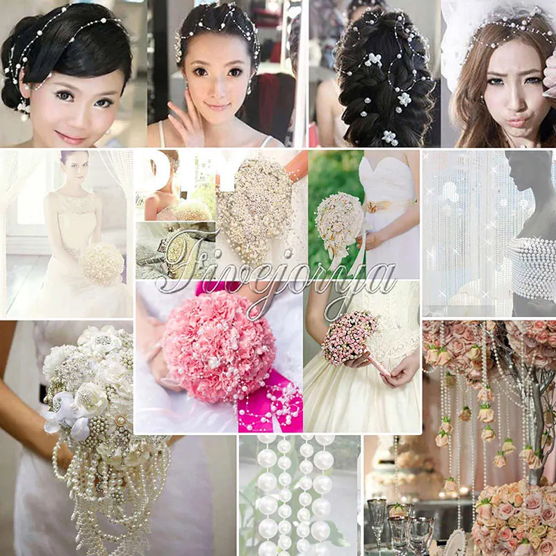 5 м/лот рыболовная леска искусственный ABS Жемчуг Бусы цепочка гирлянда Свадебная