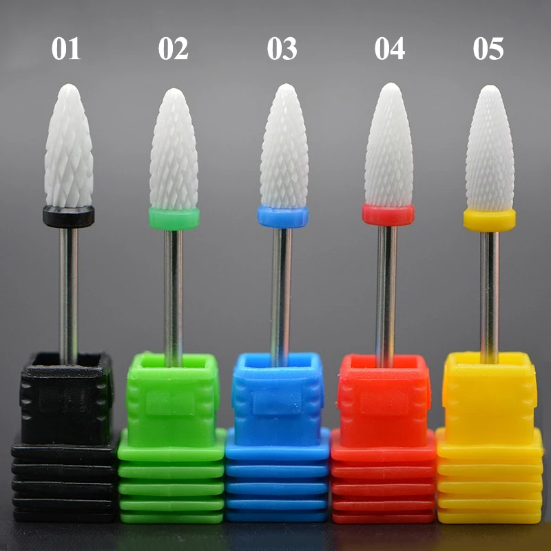 Nail Cone Tip Ceramic Drill Bits Electric Cuticle Clean Rotary For Manicure Pedicure Grinding Head Sander Tool 1PCS | Красота и