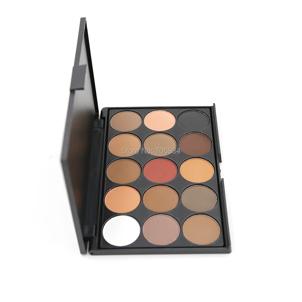 Палетка матовых теней для век 1 шт. 15 цветов шоколадных 18 г E15 02 #|chocolate eye shadow palette|matte