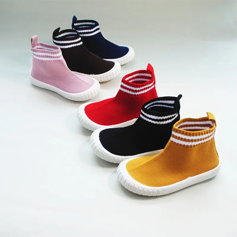 Childrens Socks Boots Korean Version New Style Kids Single Shoes Breathable Casual Woven Girls Tenis Infantil 23-32# | Детская одежда и