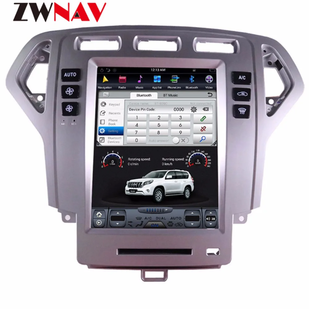 ZWNVA Тесла стиль экран Android 7,1 Автомобильный плеер gps навигация Радио экран для Ford Mondeo MK4 2007-2012