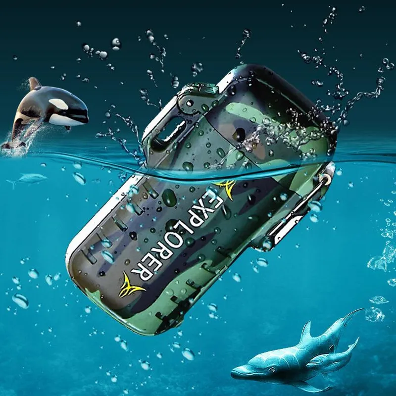 USB зарядка двойная дуговая Зажигалка Водонепроницаемая плазменная Зажигалка для спорта на открытом воздухе кемпинг ветрозащитные беспламенные зажигалки