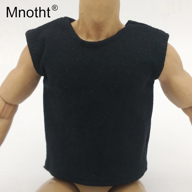 Mnotht 1/6 весы черный мужской кожаный пиджак для отдыха футболка жилет зимний солдат