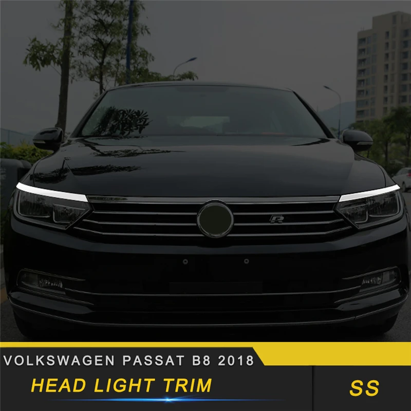 Для Volkswagen Passat B8 стайлинга автомобилей спереди передняя лампа крышка обрезная рамка внешние аксессуары