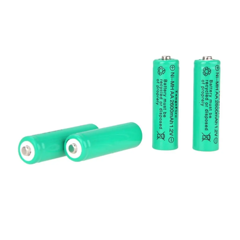 Топ TangsFire 4x2600 mAh 1 2 V AA перезаряжаемый Ni-MH аккумулятор для аккумуляторной батареи