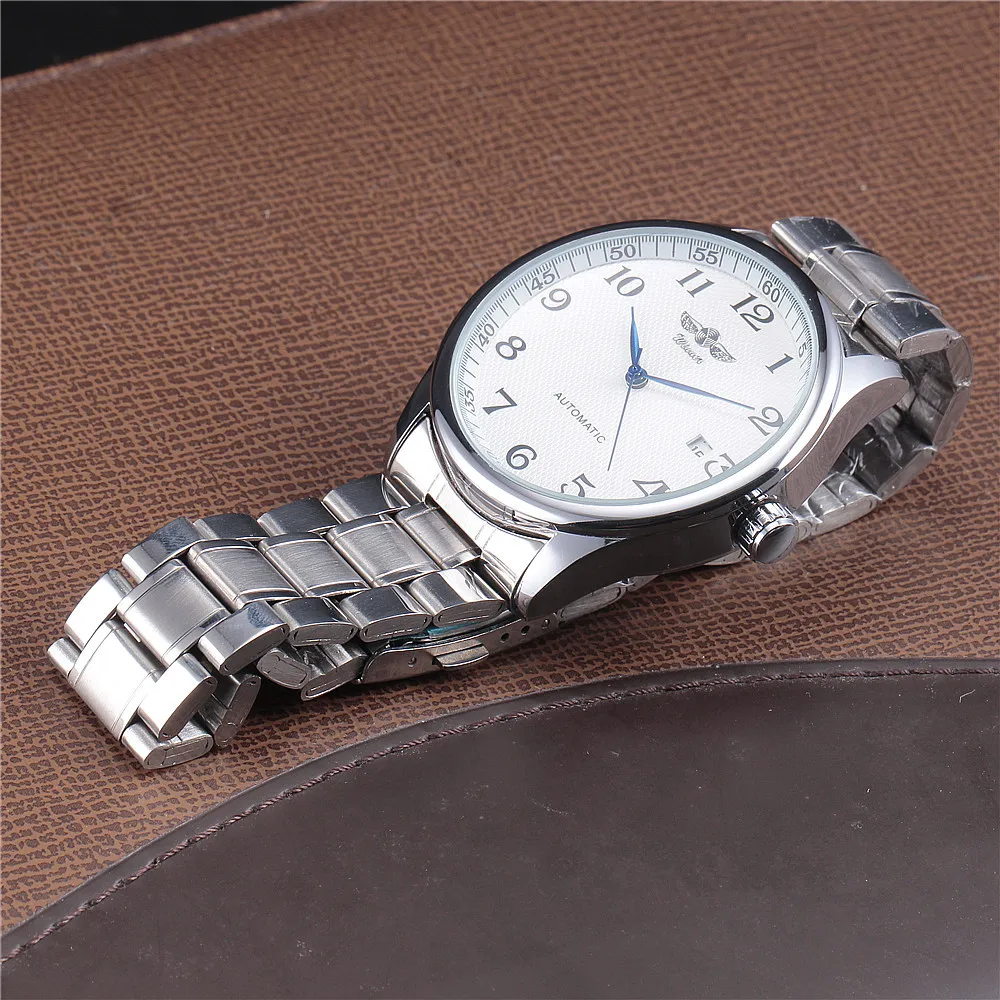 Автоматические Мужские часы WINNER деловые классические из нержавеющей стали с