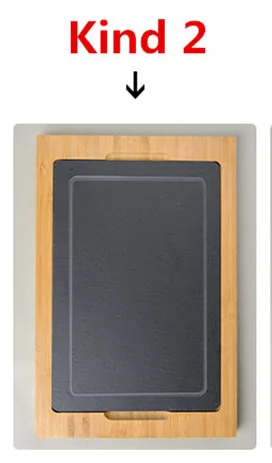 36x24cm kind 2 Деревянная доска с сланцевым камнем лоток кухня Западная тарелка черный коврик стейк десерт торт кухня Китай блюда для ресторана поставки - Цвет: 36x24cm kind 2