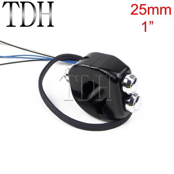 25mm black chrome 7/8in 1in крепление на руль велосипеда(переключатель пуш-ап путтонь Cafe Racer на включения/выключения M-блок 3 переключатели стартер, клаксон светильник переключатель 22 мм 25 мм Универсальный - Цвет: 25mm black chrome