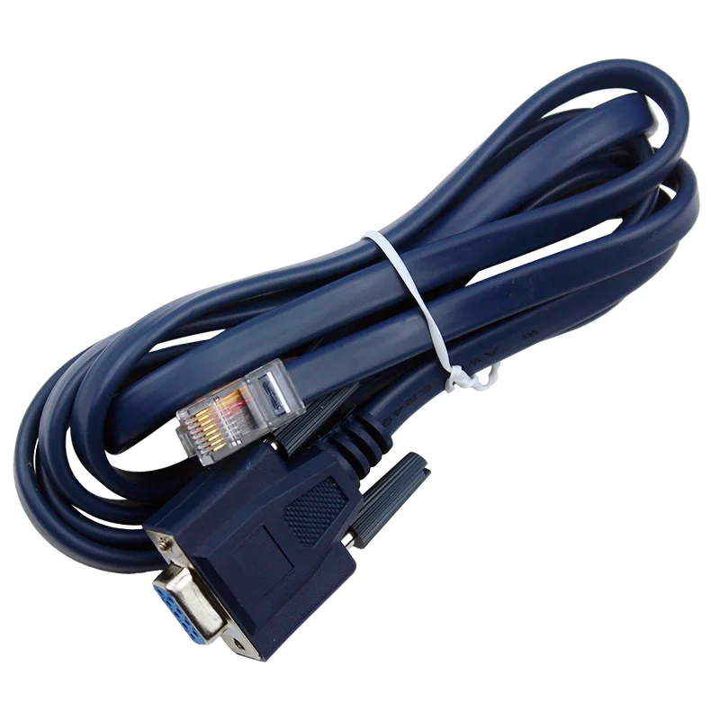 1 шт. RJ45 к RS232 синий плоский кабель для последовательного кабеля DB9F/8P8C 5 м