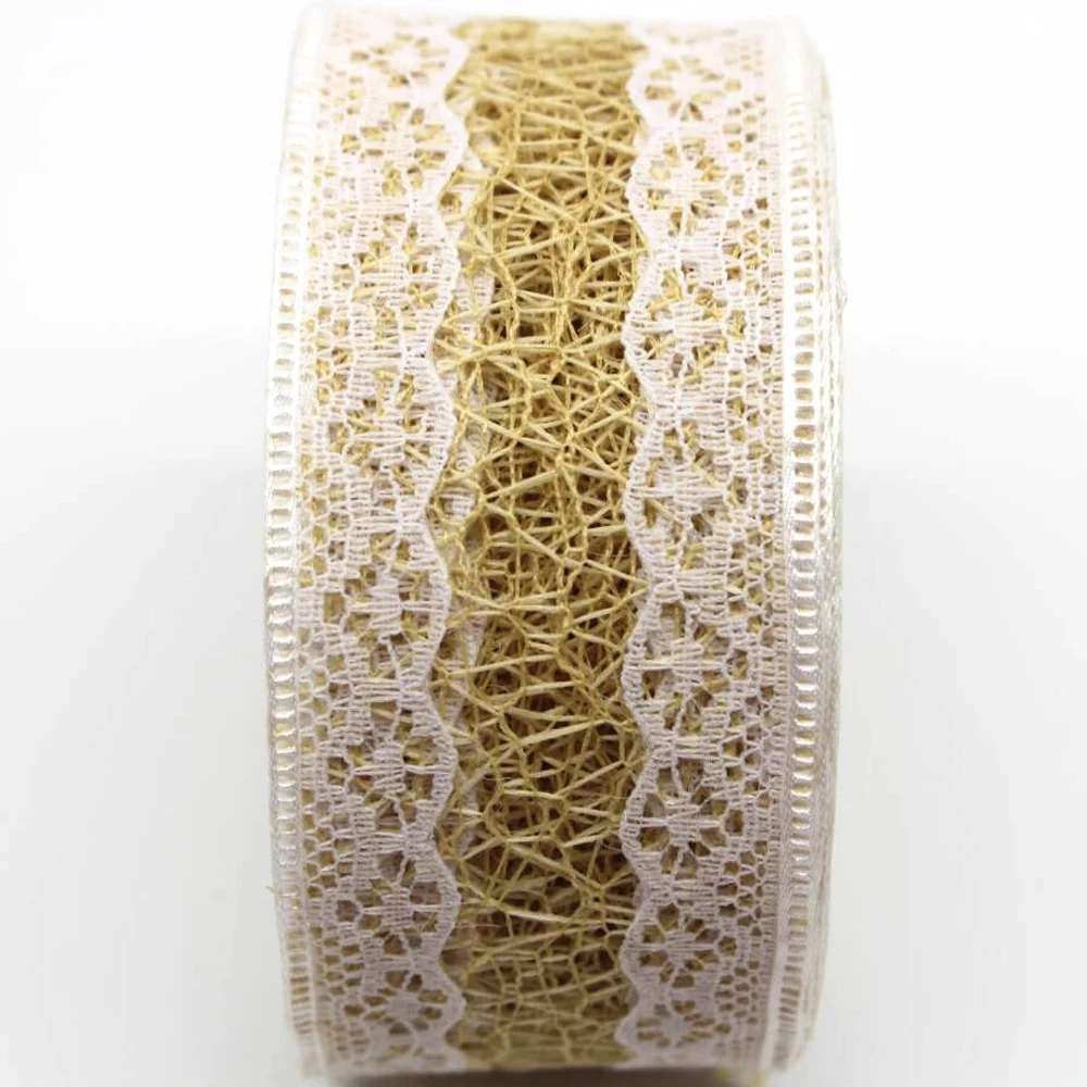 New 1-1/2 38mm lace ribbon 5y/10/20 yards DIY handmade material headdress bow Christmas wedding decoration Bud silk