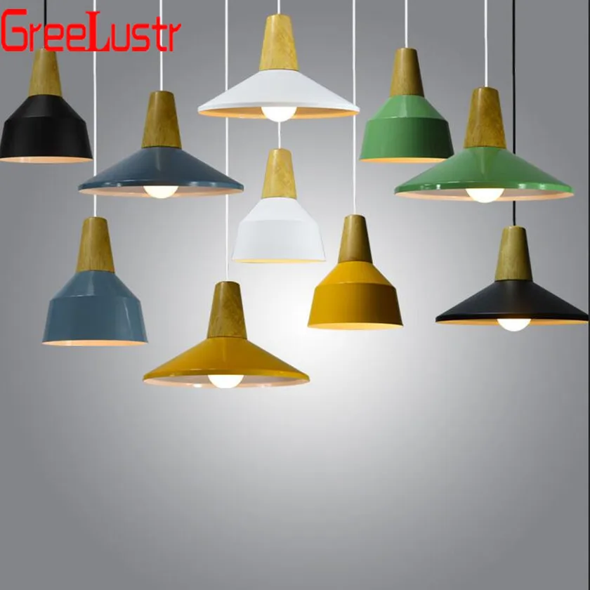 Lustres e Luminarias LED подвесные светильники Подвесная лампа цветная деревянная для