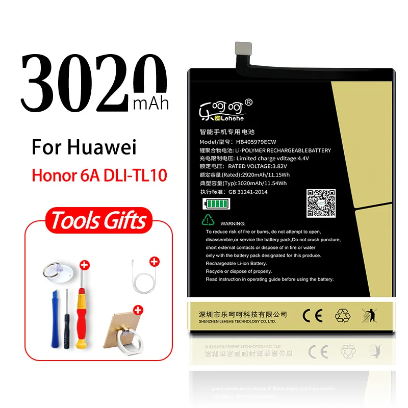 LEHEHE HB405979ECW Аккумулятор для huawei Nova CAZ-AL10 TL00 CAN L01 CAN-L02 L12 Enjoy 6S Honor 6C Y5 p9 lite мини инструменты подарки - Цвет: HB405979ECW