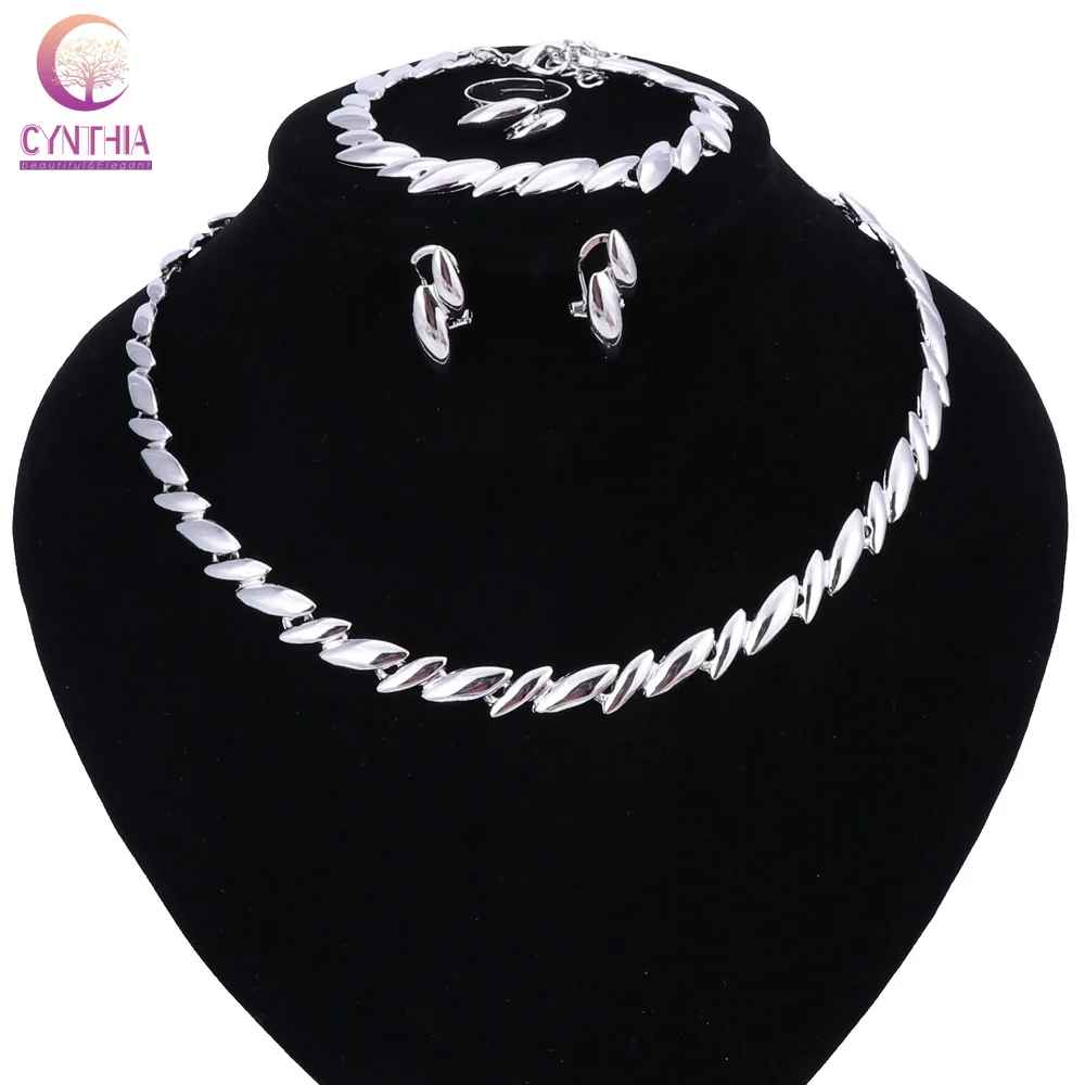 Модные Дубай ожерелье серьги комплект ювелирных изделий золотой цвет