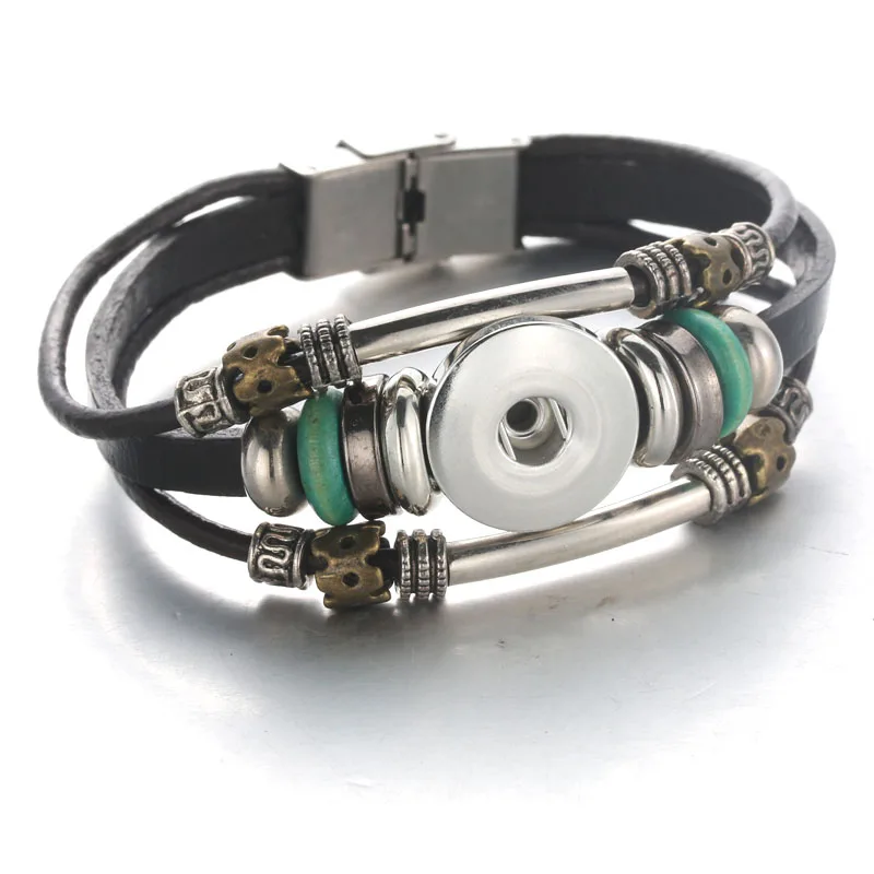 Оптовая продажа браслет из натуральной кожи с антикварными защелками ювелирные