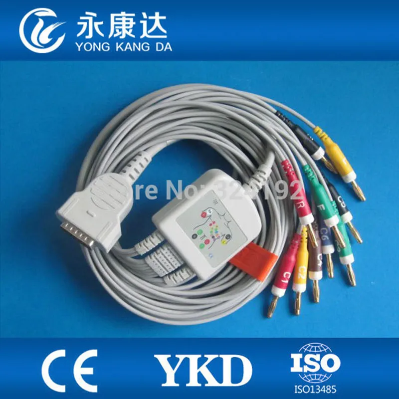 GE-Medical цельный ЭКГ/ЭКГ кабель с 10 выводами Банан 4 0 IEC CE и ISO13485 Бесплатная доставка!