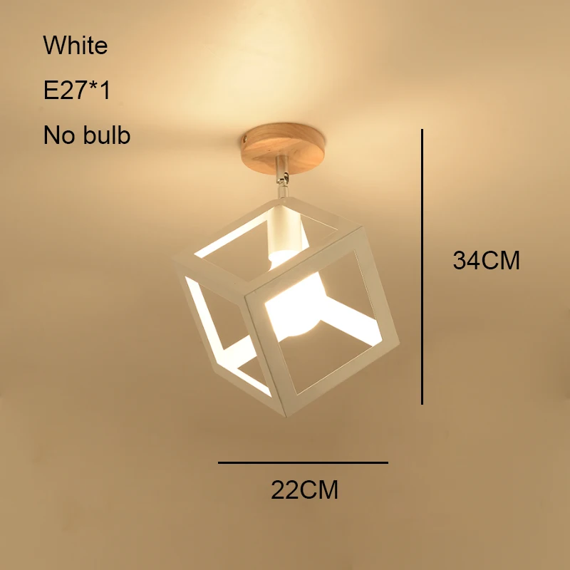 02 No bulb Винтажные промышленные светодиодные потолочные светильники деревянные Хрустальные потолочные лампы заподлицо лампа с плафоном для гостиной спальни коридора прохода - Цвет корпуса: 02 No bulb