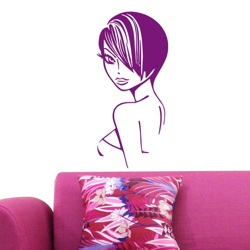 

Hair Salon Sticker Beauty Scissors Decal Haircut Name Posters Vinyl Wall Art Decals Decor Decoration Mural Salon Sticker