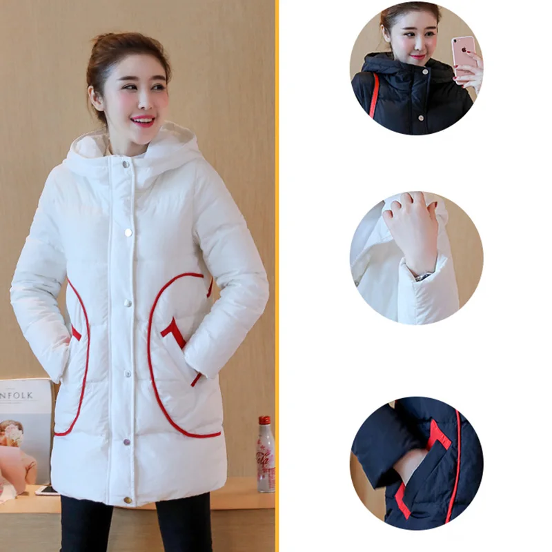 Однотонный Зимний пуховик для женщин короткая парка новинка 2018 корейское