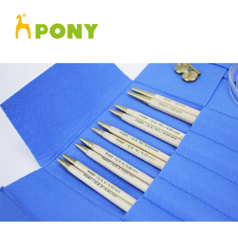 Набор сменных круглых вязальных игл PONY MAPLE 14 см