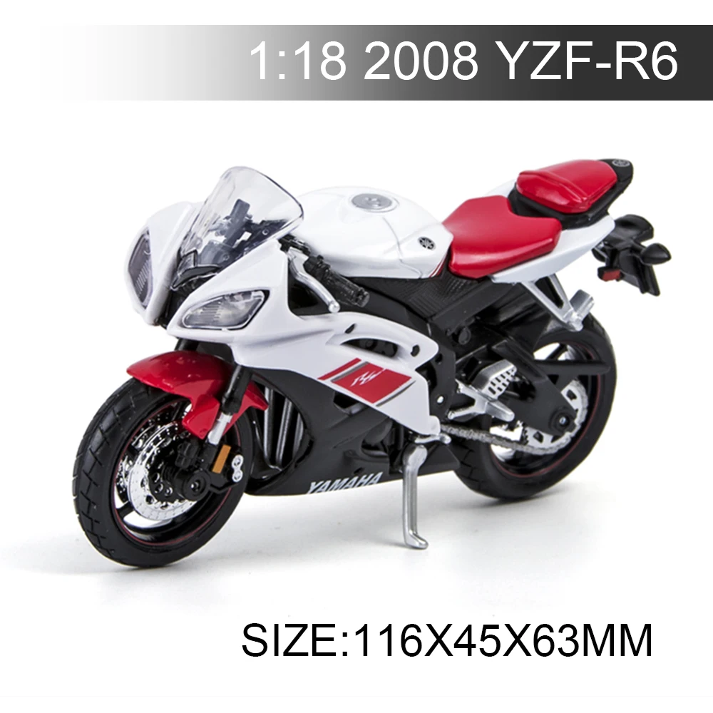 

Maisto 1:18 Motorcycle 2008 YZF-R6 2006 FJR 1300 YZ450F Metal Diecast Models Motor Bike Miniature Race Toy For Gift Collection