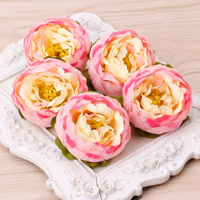 09 5 шт. искусственные цветочные головки пионов DIY ремесло для дома комнаты Свадебная вечеринка Декор - Цвет: 09
