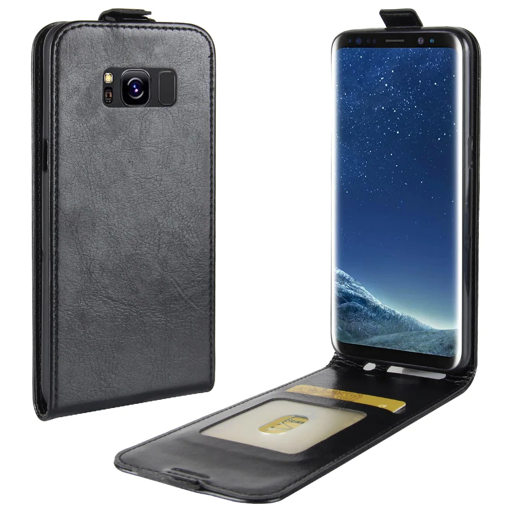 Модные Вертикальная искусственная кожа флип Бумажник чехол для Samsung Galaxy S8 вверх и