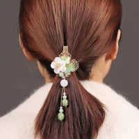 fine coloured glaze flower tassel hairpin chinese hair accessories jewelry hairwear handmade barrettes vintage hair clip