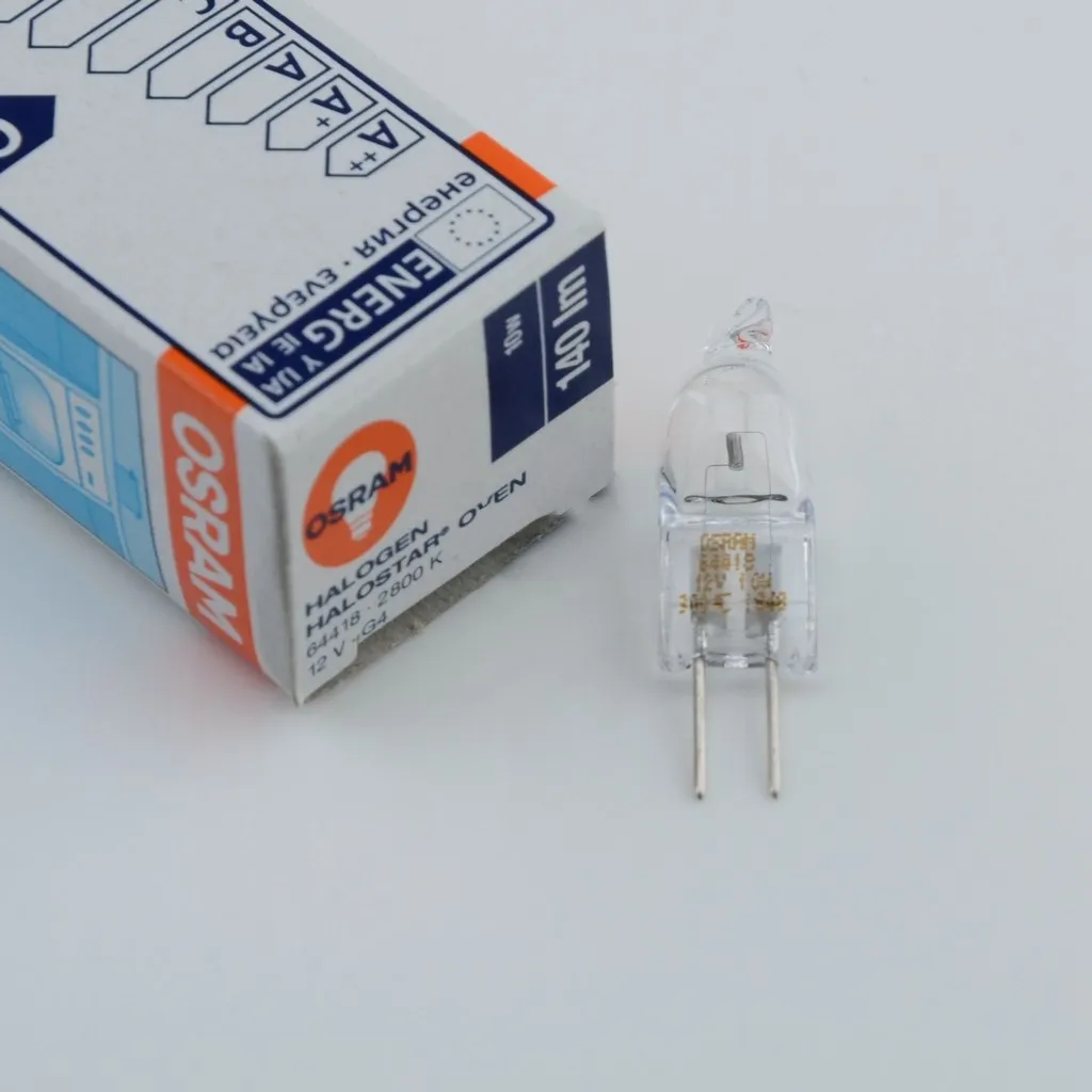 Для 2 шт., OSRAM 64418 12V10W G4 галогенная лампа, Halostar печь, пиролизный выпечки, 300 градусов, несимметричный низкого напряжения Капсульная лампа