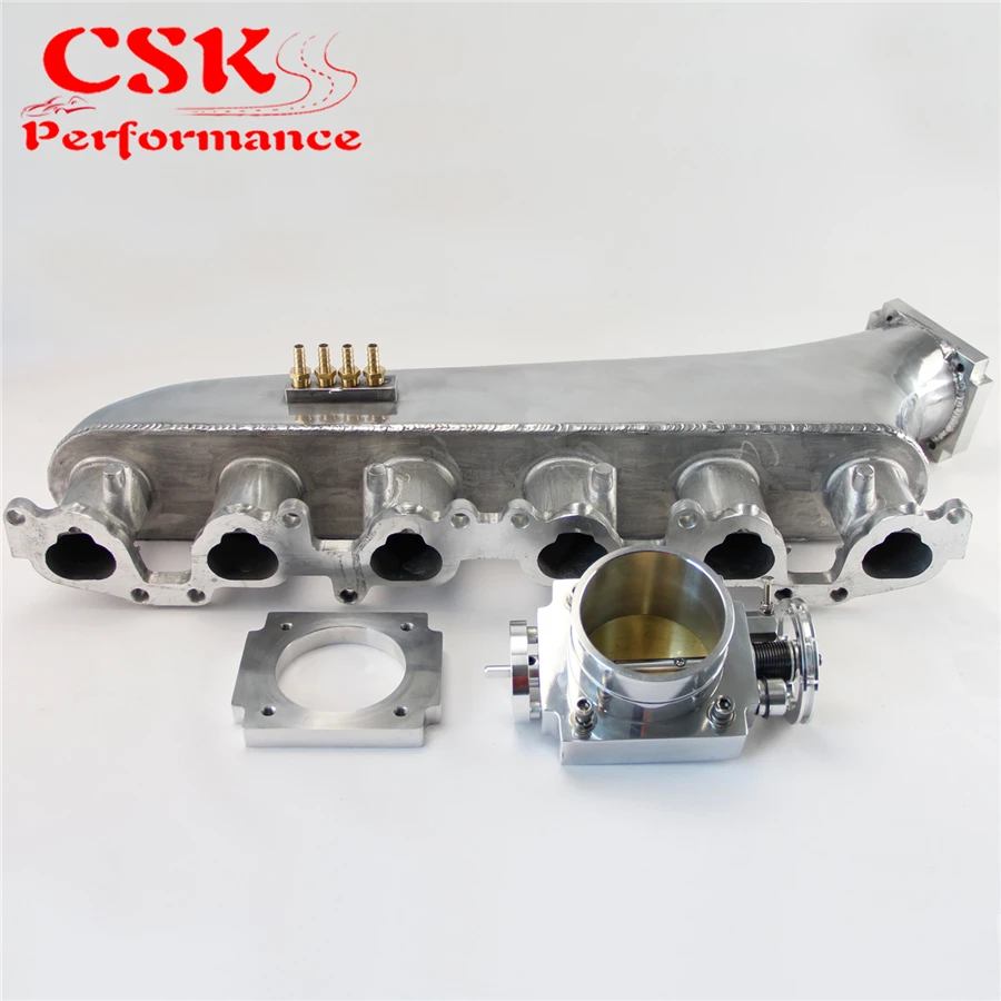 Модифицированный воздухозаборный коллектор + синий/серебристый 80 мм