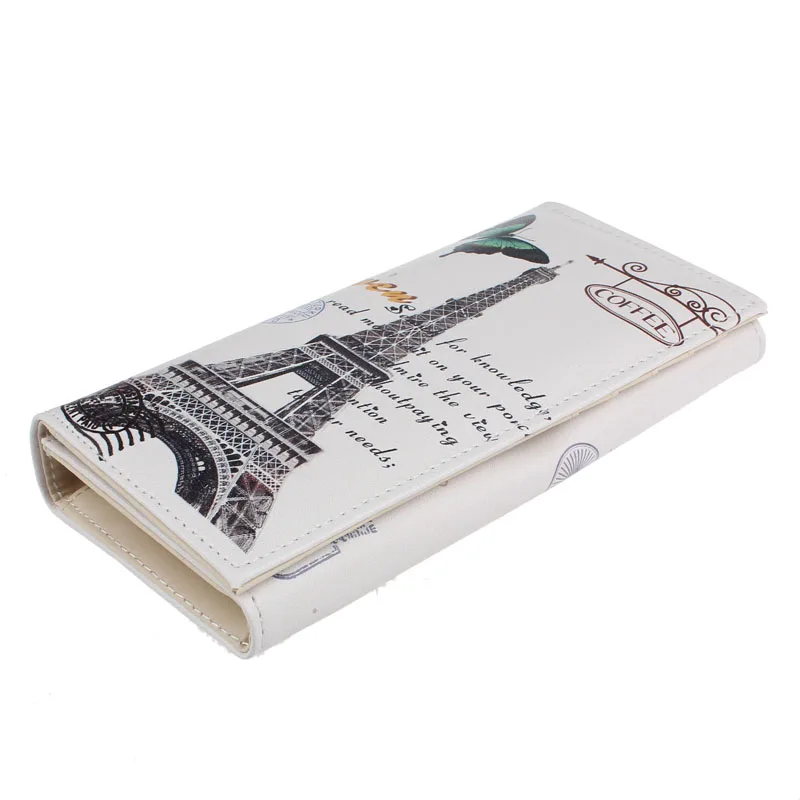 Модные стильные женские кошельки узор бабочки башни Женский Длинный кошелек