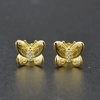 top designs 925 sterling silver zircon earrings gold butterfly earrings glittering womens wedding gift high jewelry