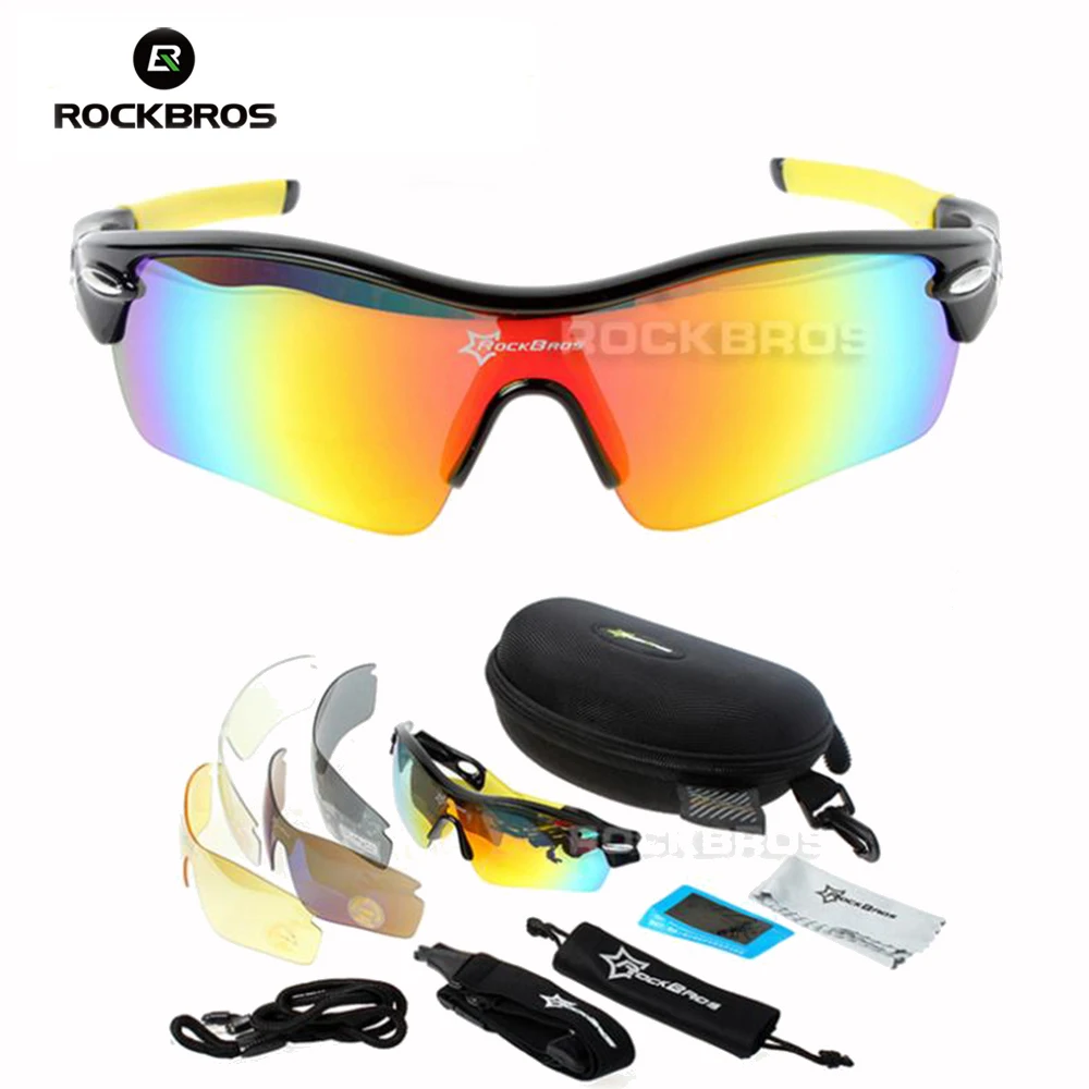 Фото Хит! Новинка RockBros поляризованные солнцезащитные очки с 5 линзами уличные