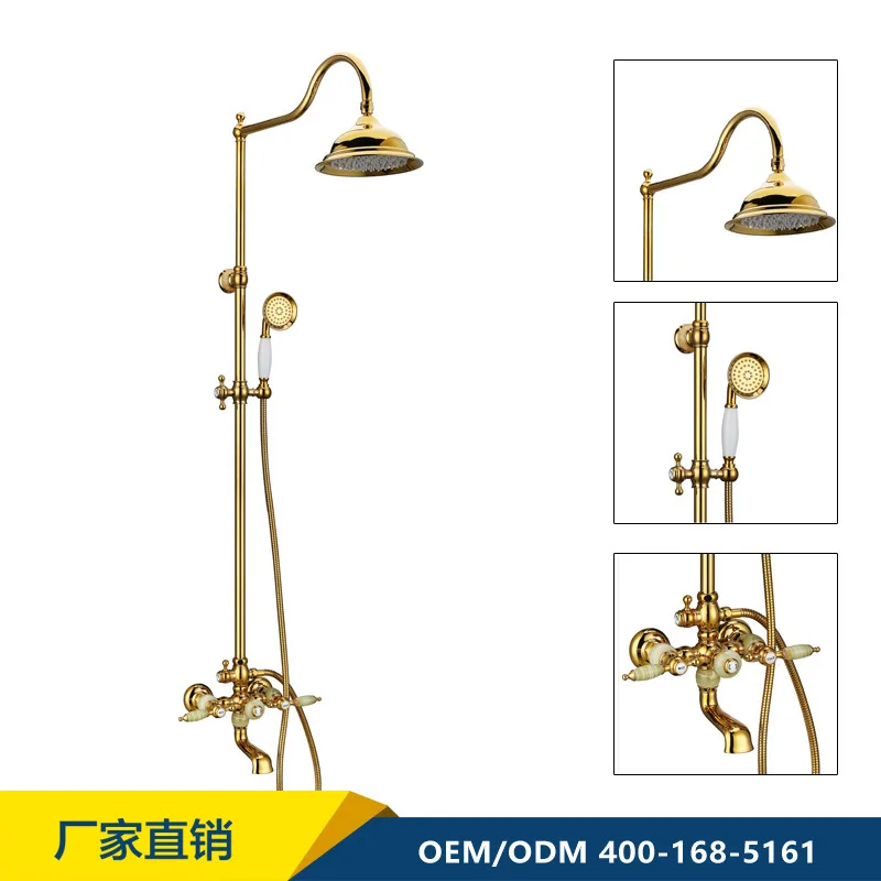 Классический роскошный настенный смеситель для ванной комнаты с розовым золотым