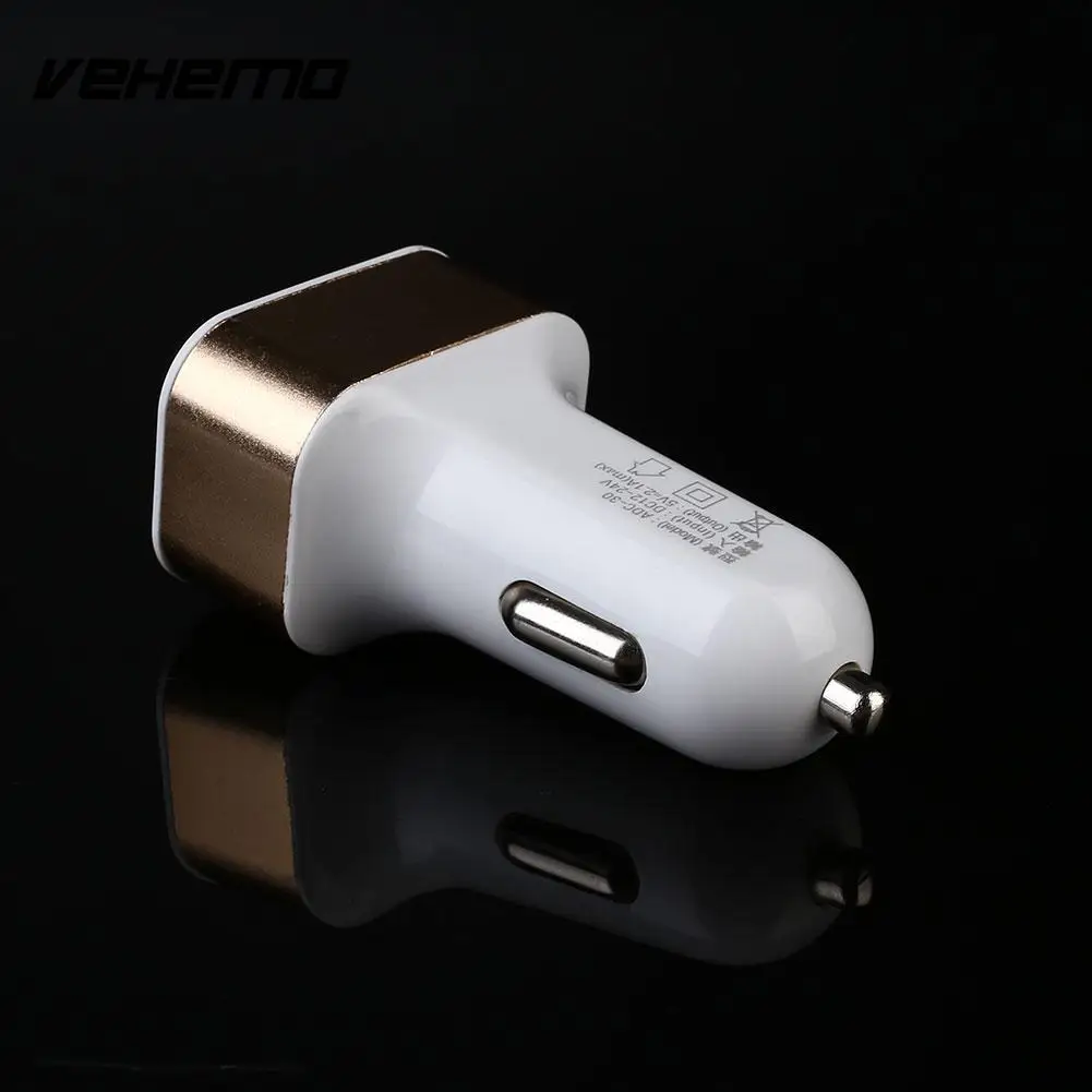 Автомобильный прикуриватель DC12-24V двойной USB 3 порта разветвитель гнезда зарядное
