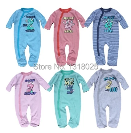 Осенне-зимняя хлопковая одежда с сумкой для ног Детские Полосатые Комбинезоны из