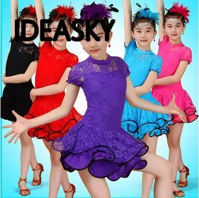 Детские танцевальные костюмы для детей сексуальное кружевное платье латинских