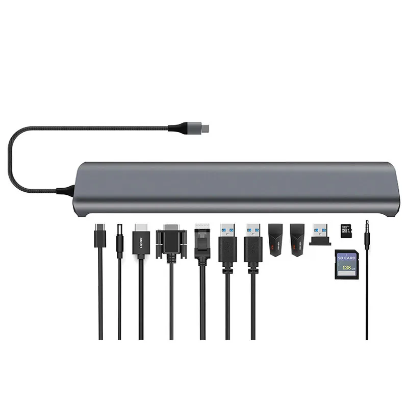 13 портов Usb C концентратор 5Usb 3,0 HDMI VGA различные экран дисплей комбо для Ipad pro