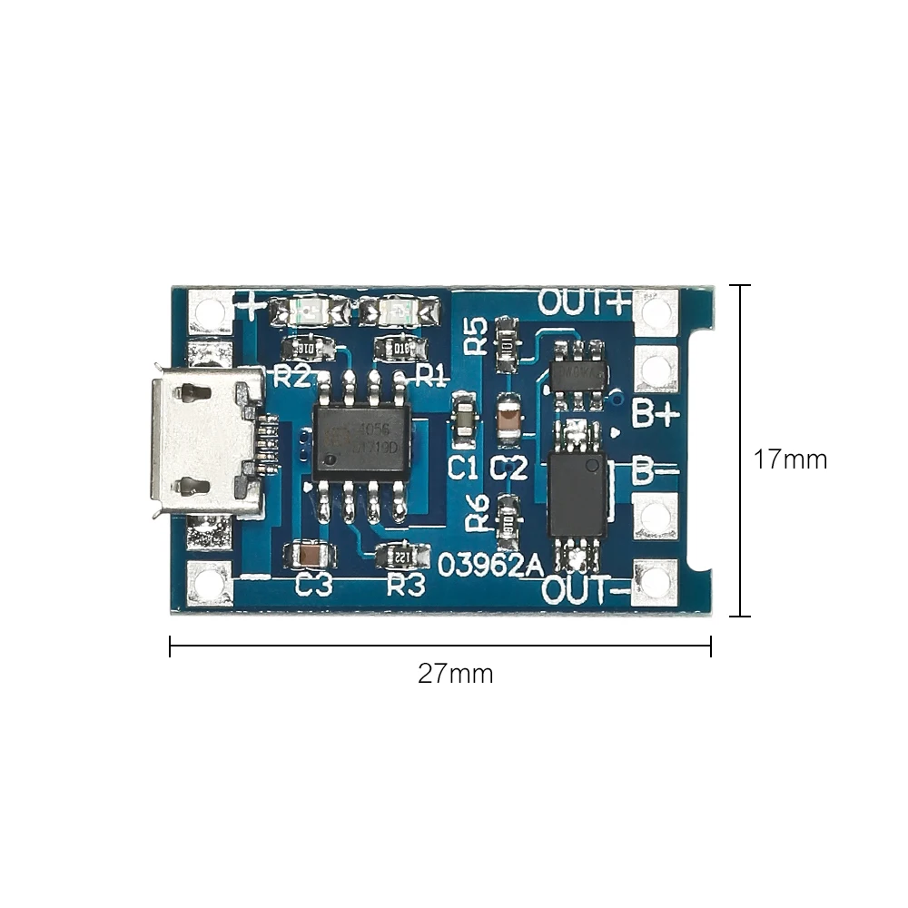 5 шт. в 1 А зарядка литиевой батареи Micro USB 18650 + Защитная печатная плата модуль