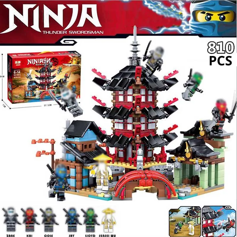 Ninja movie go 76013 совместим с legoinglys 70751 набор из храма Airjitzu 3D дом строительные блоки