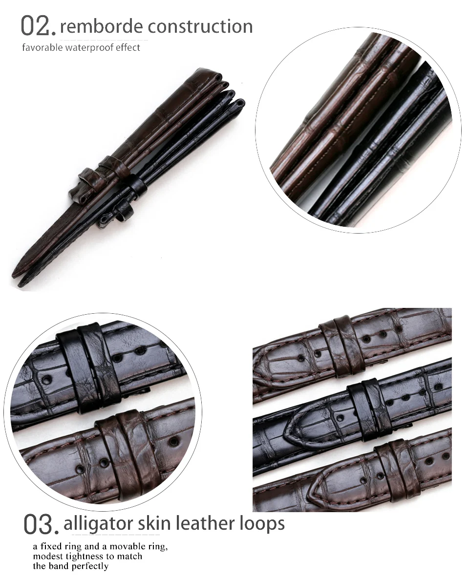 Pesno подходит для Glashutte Orignal Senator натуральная мягкая кожа аллигатора часы с кожаным ремешком бамбуковая текстура 20 мм ремешок для часов