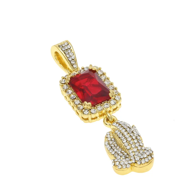 MINCN мужские ожерелья ювелирные изделия мини квадратная подвеска с рубином