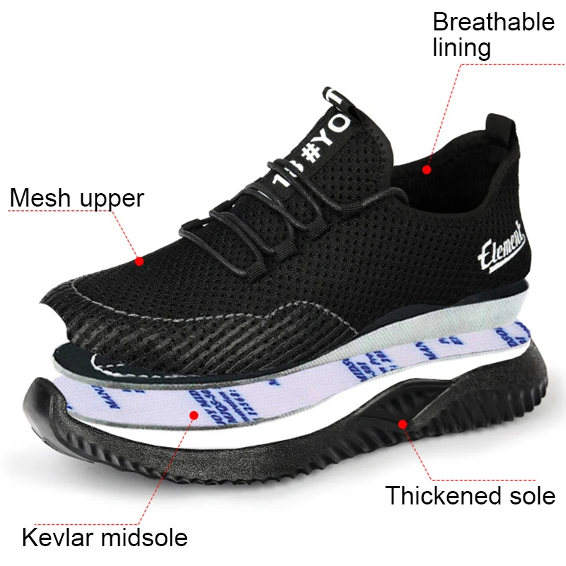 Большой размер 46 Новая защитная обувь мужские рабочие ботинки кроссовки со