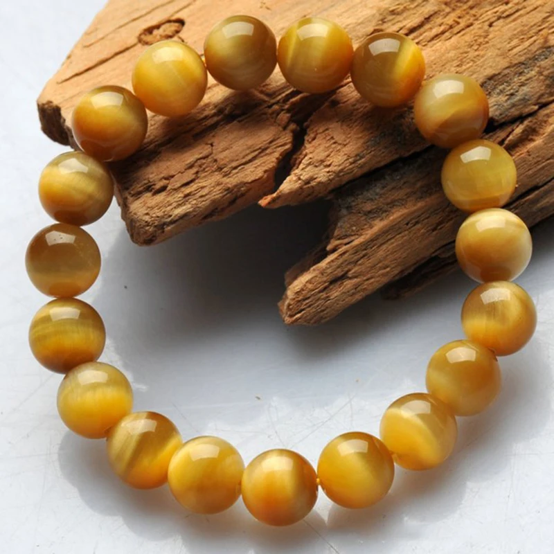 Изящные натуральные золотые бриллианты AAA 8 мм круглые бусины тигровый глаз