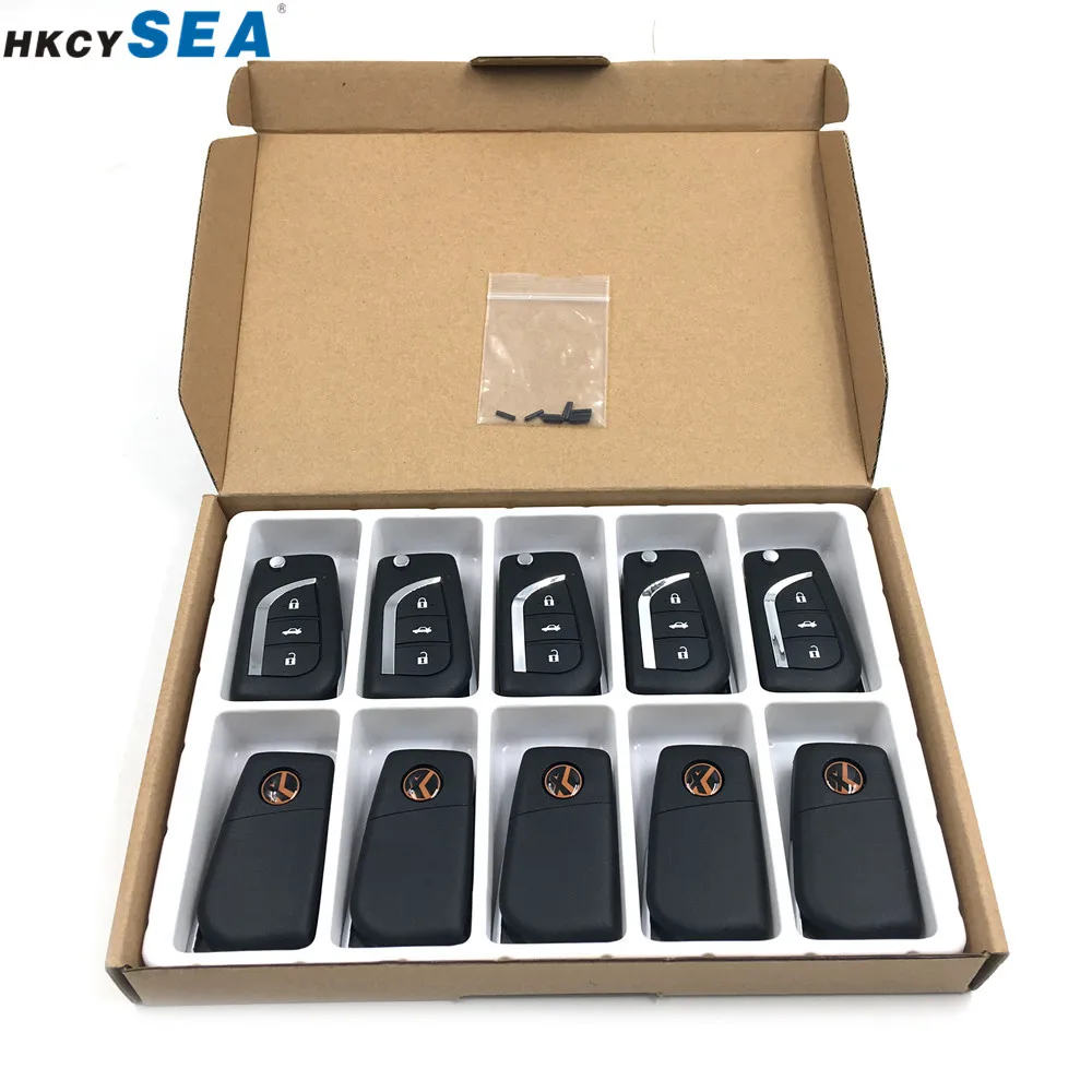 10 шт./лот, английская версия, Xhorse, VVDI2, универсальный провод, дистанционный Автомобильный ключ, 2/3 кнопок для VVDI, ключ, инструмент XKTO00EN