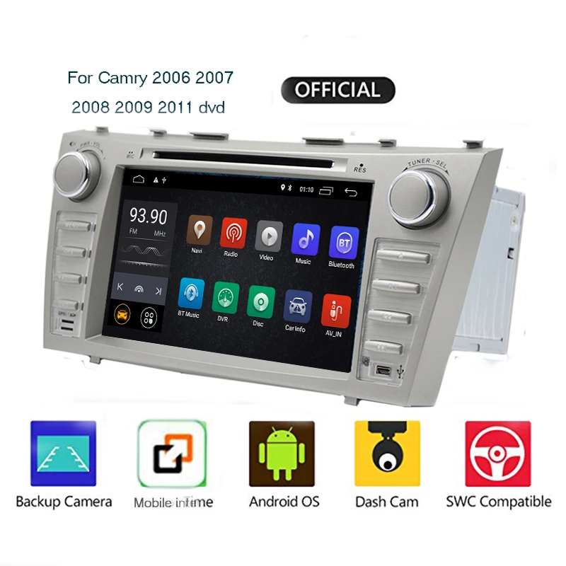 Четырехъядерный Android 9 0 автомобильный мультимедийный плеер для Toyota camry 2007-2011 с RDS