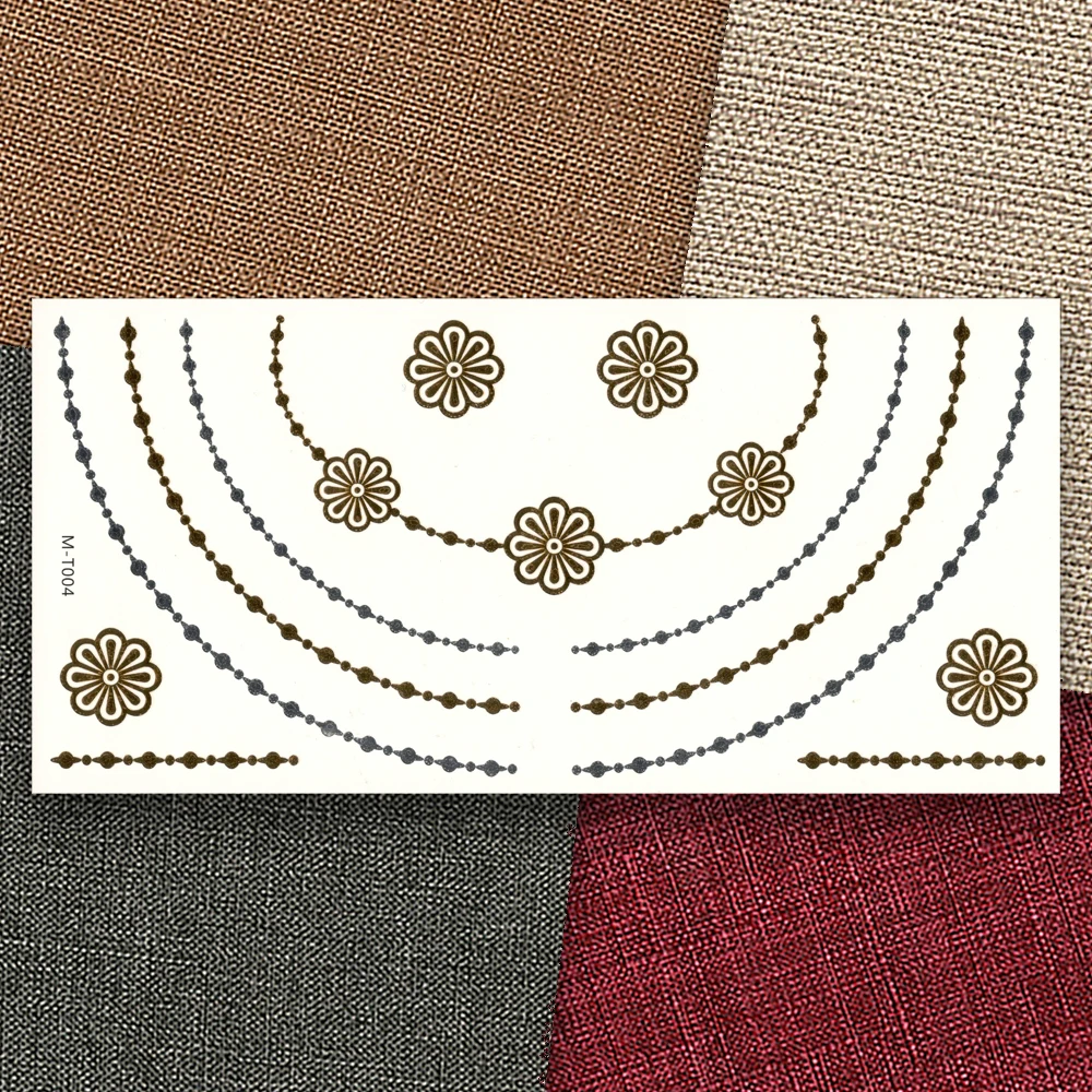 Временные татуировки из искусственного золота водонепроницаемые водные