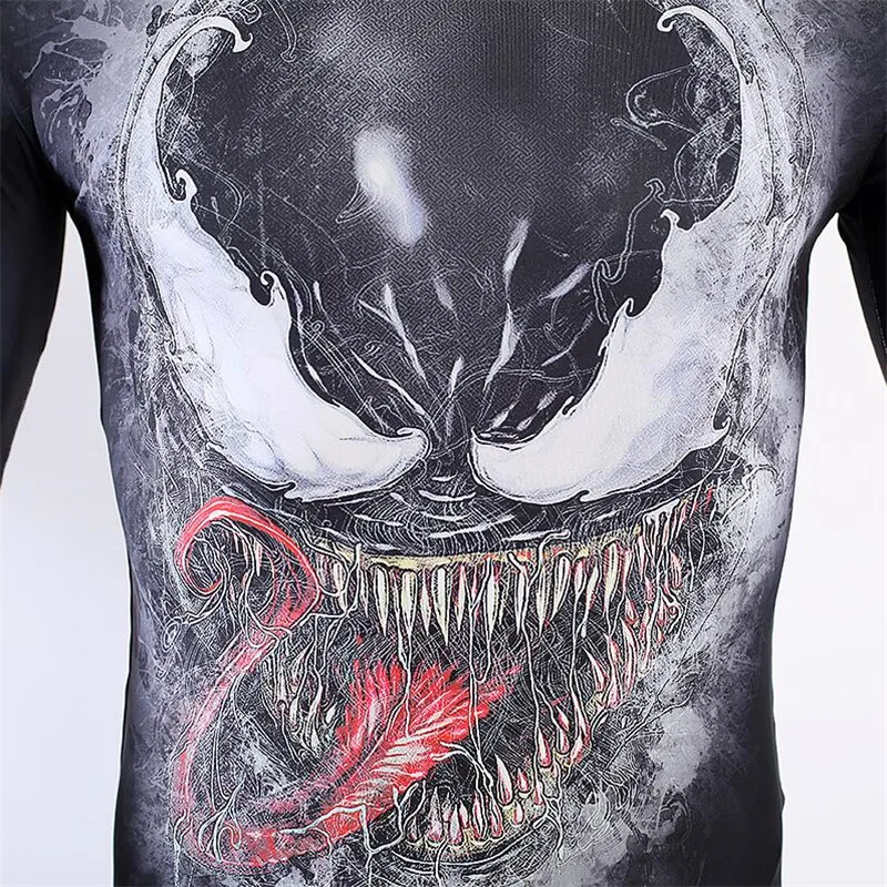 Лидер продаж; Новинка; костюм из фильма «Человек-паук», «Веном», «Eddie Brock Armor»; костюмы для косплея; быстросохнущие колготки; футболка с коротким рукавом; модная мужская одежда