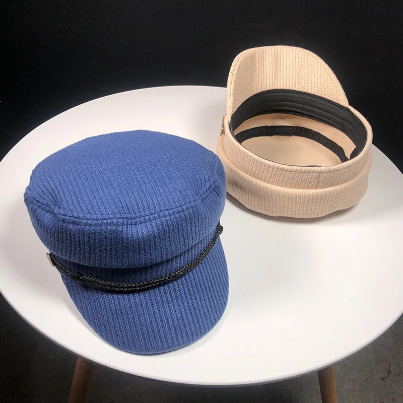 2018 зимние Для женщин Шапки Chic лаванды Вязание Bongrace военная шляпа Snapback Кепки s