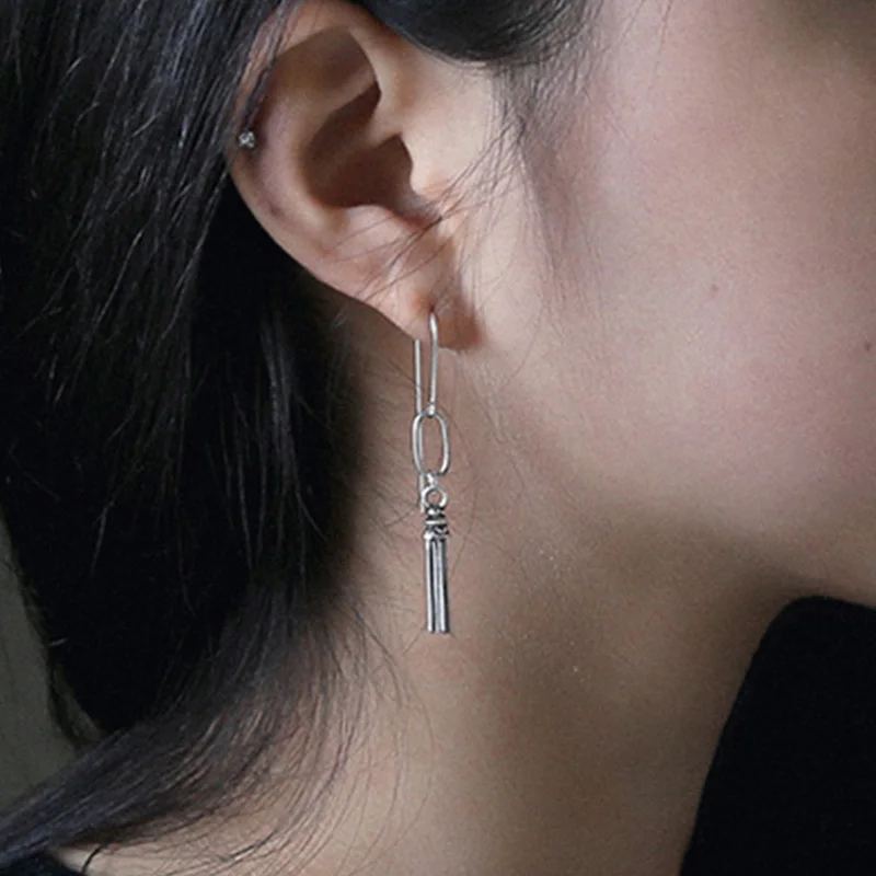 Модные длинные серьги из Рафинированного Серебра 925 для женщин Романтические